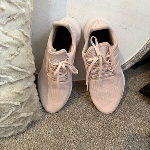 adidas Women's Light Pink Knit Lace-Up Sneakers